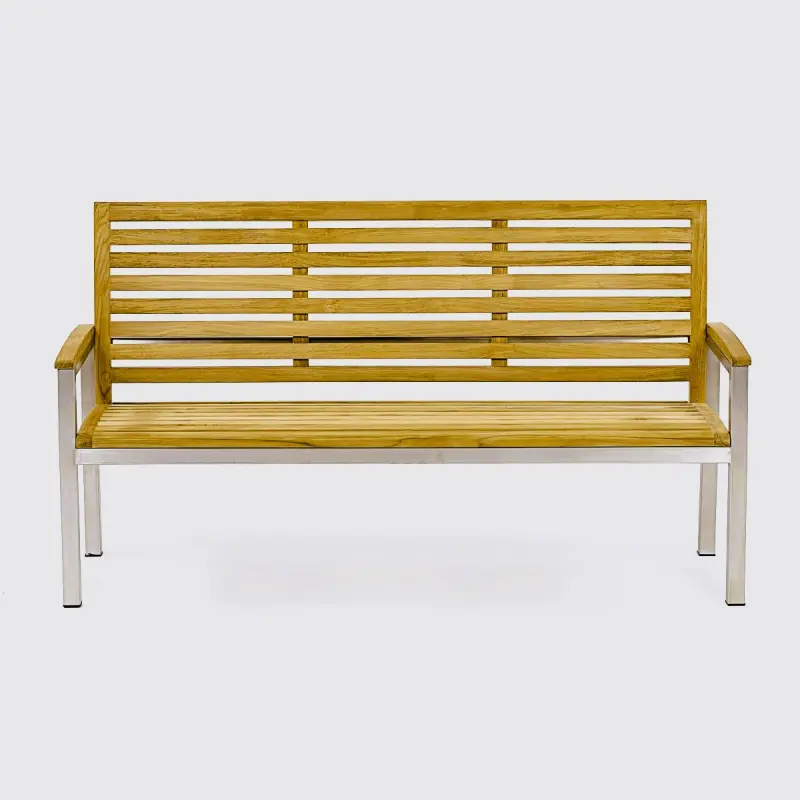 Gartenbank aus Teakholz Memory mit Armlehne 